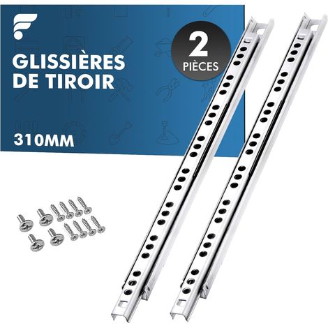 Rails de tiroir 310 mm – Lot de 2 (1 paire), glissières à billes avec rainure de 17 mm, extension partielle, avec accessoires de montage (1/5)