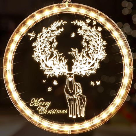 Weihnachtsfensterbeleuchtung 3D Indoor Neuheit Hängende Lichterkette Batterie O