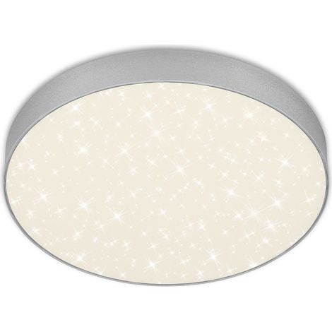 LED Aufbauleuchte Sternenhimmel 4000K 21W silber Metall Ø28,7cm Briloner