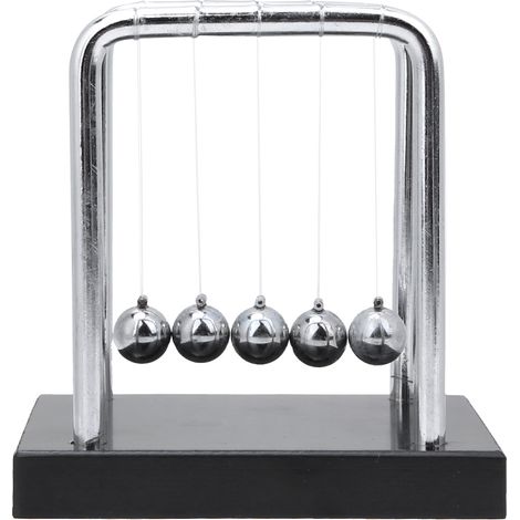 Pendule de bureau en bois massif, décoration oscillante à billes, balancier compact pour bureau, ornement swing à impact, petit pendule décoratif. (1/5)