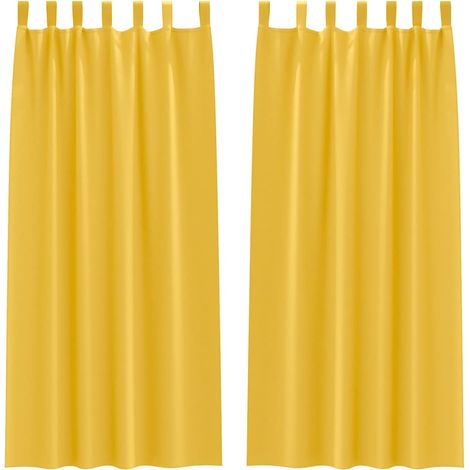Maison Exclusive - Verdunkelungs-Vorhänge mit Ringen 2 pcs Senfge