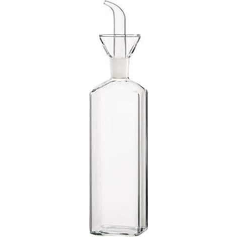 Bottiglia in vetro con beccuccio versatore per olio d'oliva o aceto – 500 ml, design elegante e a prova di perdite, ideale per le cucine francesi.