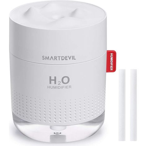 Mini-Baby-Luftbefeuchter, ohne Batterie, tragbarer Luftbefeuchter für Zuhause, USB-leiser Schlafzimmer-Luftbefeuchter für das Büro, automatische Abschaltung (500 ml) – 2 Filter