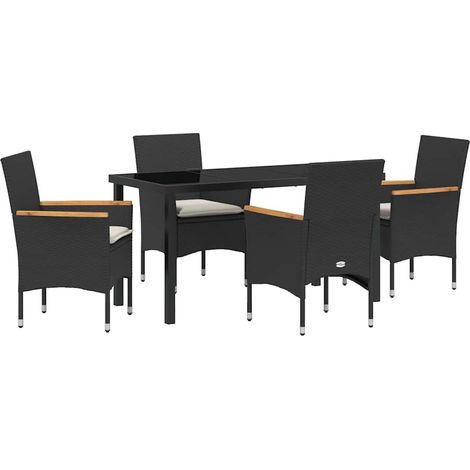 Maison Exclusive - Conjunto de Comedor de Jardín 5 uds. Negro rat (1/5)