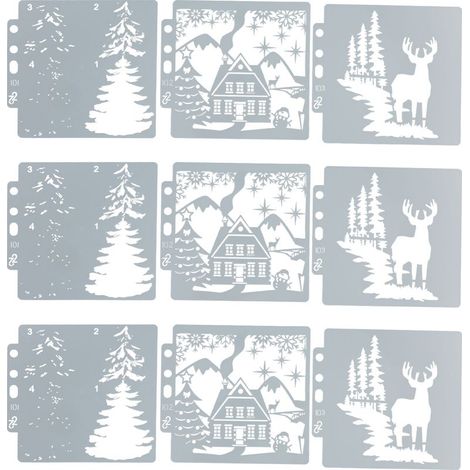 pochoirs de Noël à faire soi-même, motifs mignons et ajourés, pour scrapbooking et loisirs créatifs. (1/5)