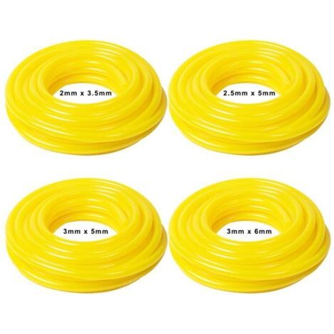BUNTHAUS Set de 4 tuyaux en PVC pour carburant Longueur 1.5 m Dimensions (diamètre intérieur x diamètre extérieur) 2,5 x 5 mm, 3 x 5 mm, 2 x 3,5 mm, 3 x 6 mm (1/3)
