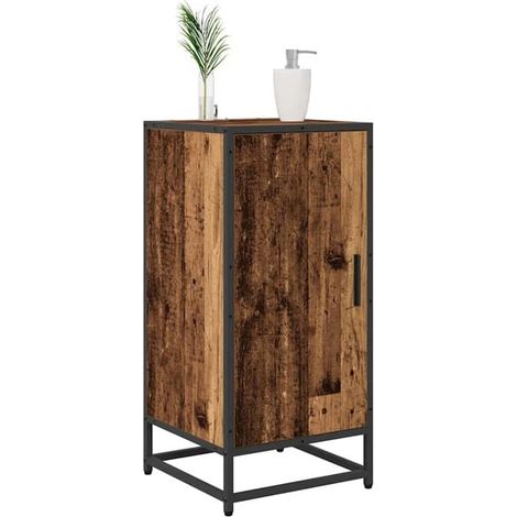 Buffet de Salle à Manger en Bois Style Rétro, Meuble de Rangement 35,5x35x76 cm avec Étagères et Portes, Console d'Entrée Vintage pour Cuisine et Salon (1/5)