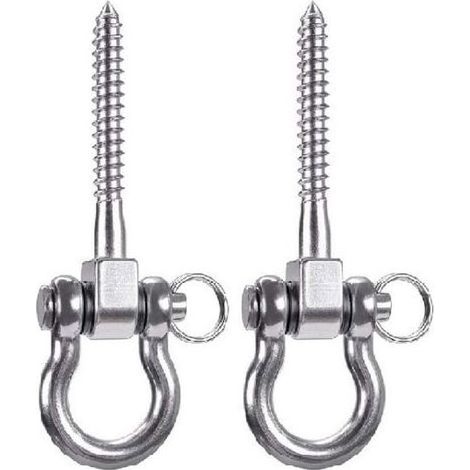 Lntyq 2pcs Suspension à Vis 12.5cm Hamac Cintre de Balançoire, Ensemble de Kit de Montage Pivotant pour Chaise de Terrain de Jeu Extérieure Yoga Corde Sac de Frappe Sac de Sable (1/4)