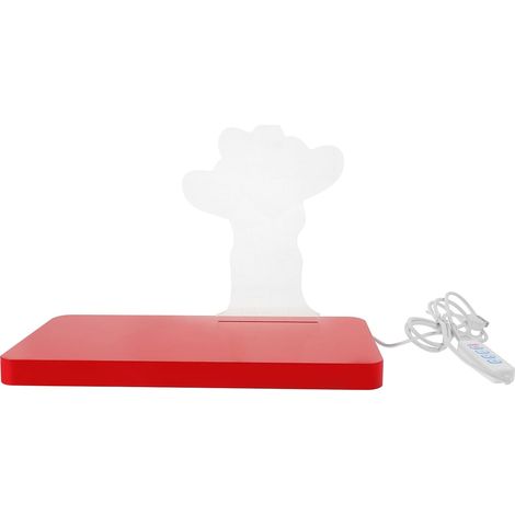 Lampe de Chevet LED en Acrylique Forme Cœur Socle Rouge (1/5)