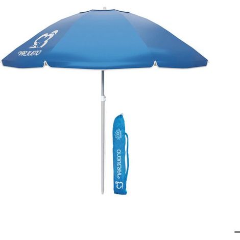 Ombrellone da spiaggia - MARBUENO - 200 cm - Blu chiaro - Struttura in alluminio leggera - Tetto in nylon resistente