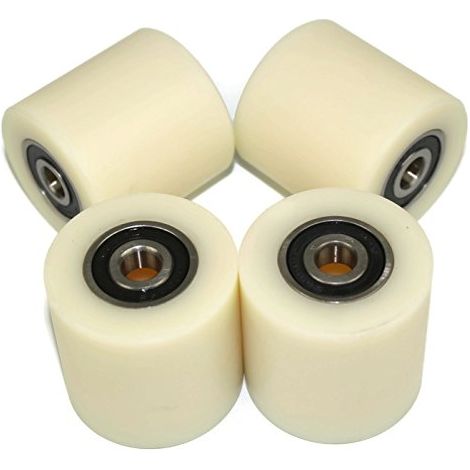 Lot de 4 Roues Nylon Diamètre 50mm, Largeur 50mm, Alésage 10mm, Pour Portail Coulissant (1/3)