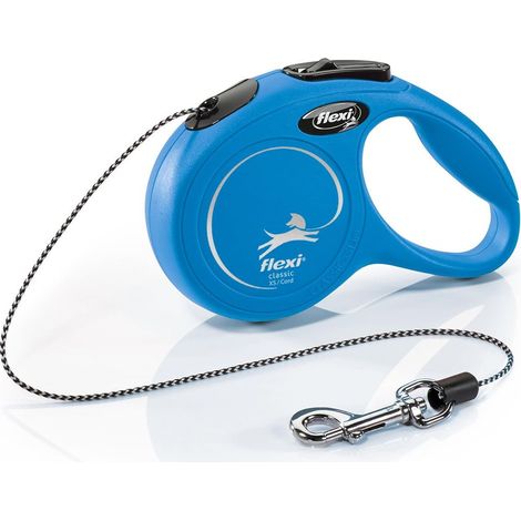 Laisse rétractable à cordon de 3 m pour chats jusqu'à 8 kg Format de poche poignée à 3 doigts Bleu Laisse à enrouleur Poids : 100 g Dimensions : 8,2 x 13 cm (1/5)