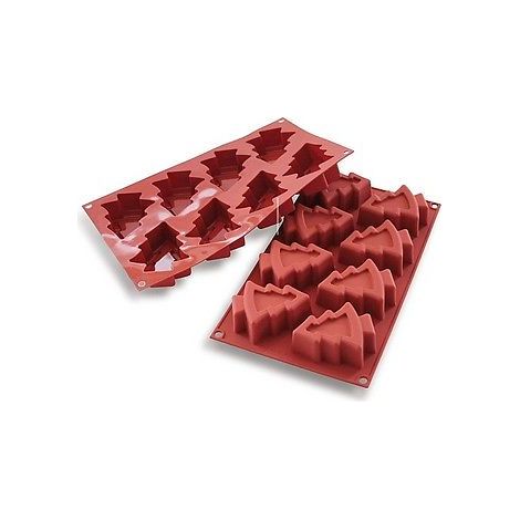 SILIKOMART STAMPO DOLCI SILICONE 8 ALBERI NATALE PINO MULTIPORZIONE SF 108