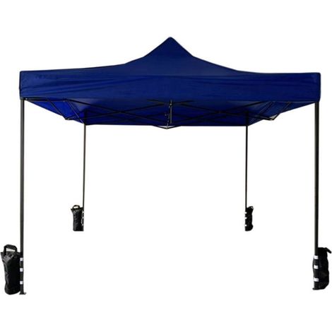 Rebecca Mobili Gazebo Telone Blu Richiudibile 4 Pesi Metallo Poliestere 3x3 (1/7)