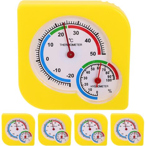 5 Stück tragbares analoges Hygrometer Thermometer für den