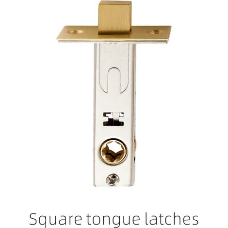 (VERROU À TOURNANT - SB) Ensemble de serrure de porte en laiton moleté noir et or pour chambre, salle de bain, double poignée de porte en bois, factice, pour intimité (1/5)