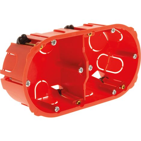 Zenitech – Boîte d'encastrement placo double entraxe Ø65 mm – Entraxe 71 mm – Résistante au feu jusqu'à 850°C – Pour cloisons sèches