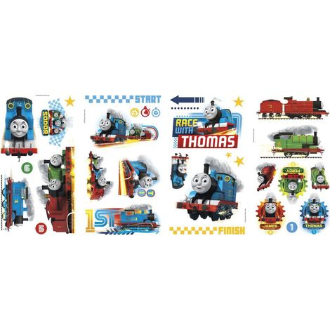 Stickers repositionnables Thomas et ses amis La course 25,4CM X 45,7CM (1/3)