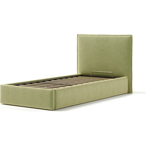letto singolo contenitore "zoom" in tessuto verde 90x190 cm