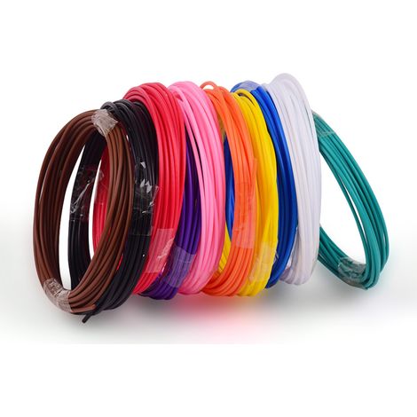 Anet 10pcs filament PCL 1.75mm écologique recharges stylo 3D lot de 10 couleurs différentes pour TECBOSS SUNLU Anet stylo imprimante 3D (5m par couleur, 50m total) (1/4)