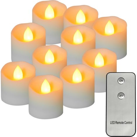 12 ferngesteuerte, flammenlose, batteriebetriebene LED-Kerzen mit warmgelbem Licht