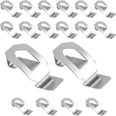 18 Metall-Bilderrahmenclips, Befestigungselemente für Rückplatten, 35 x 12 mm drehbare Federclips, Befestigungsmaterial für Bilderrahmen, Silber (1/5)