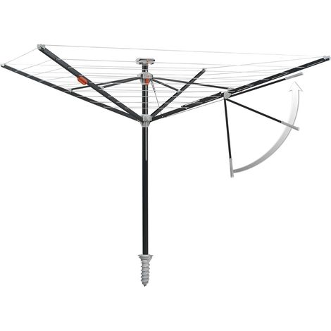 Séchoir parapluie Futura Elegant XXL LIFT – Aluminium anticorrosion – Réglage hauteur 160-190 cm – Ouverture automatique – 5-6 remplissages – Juwel