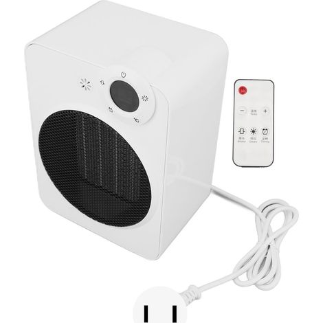 Radiateur PTC portable 3 modes, affichage numérique, angle large 70°, chauffage céramique pour pièces jusqu'à 20m², 110-220V, prise US, blanc (1/4)