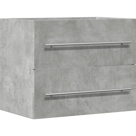 Armoire d'évier murale design contemporain salle de bain 60 x 38,5 x 48 cm en bois d'ingénierie gris béton (1/5)