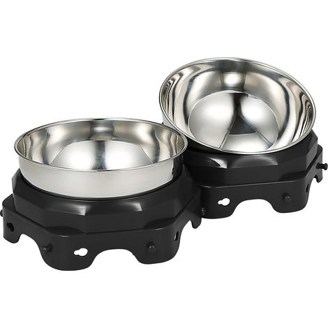 2er-Set erhöhte Futternäpfe für Haustiere, abnehmbar, waschbar, 14 cm (5,5 Zoll), rutschfest, aus Silikon.