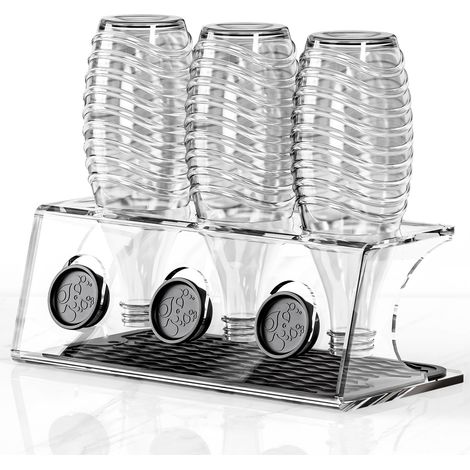 Porte-bouteilles en acrylique transparent et égouttoir pour bouteilles, égouttoir robuste avec support de couvercle et tapis d'égouttement en silicone, égouttoir de cuisine (1/5)