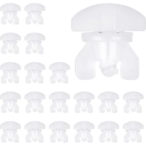 20er-Pack Gardinenstopper – Weißer Kunststoff – Kein Bohren erforderlich – Für Innenschienen – Mindestgröße 10 x 6 mm (1/5)