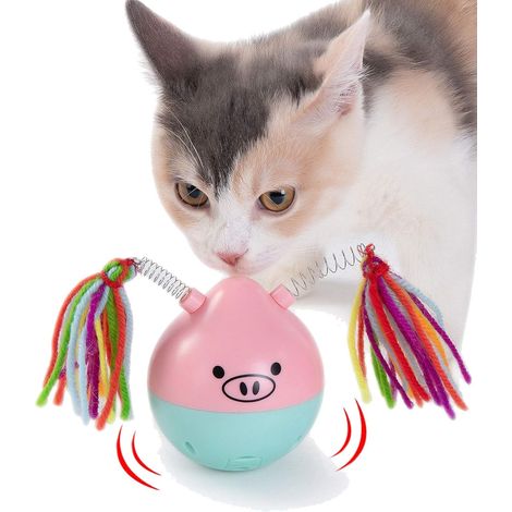 Jouet Chat Automatique Jouet pour Chat Jouet Interactif pour Chat Boules Interactives de Jouets de Chat Roulement Automatique Rotatif Intelligent à 180 ° (Pôles non incluses)-Fei Yu (1/5)