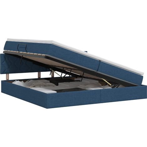 Maison Exclusive - Letto con contenitore e materasso Blu 200 x 200 cm Velluto (1/5)