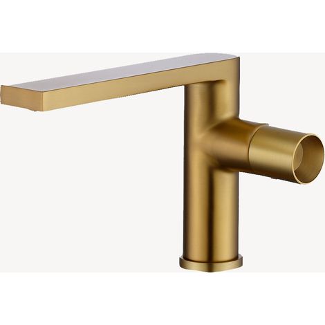Miscelatore lavabo moderno Oro spazzolato - Syrma