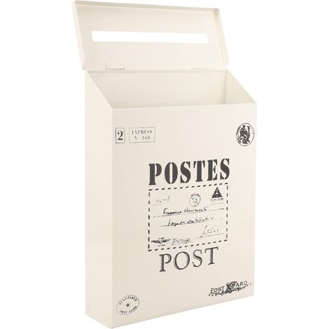 Cassetta postale da parete in metallo retrò di grande capacità, cassetta postale retrò con serratura e coperchio, cassetta postale da parete in acciaio adatta per giardino, uso esterno, bar, fattoria 