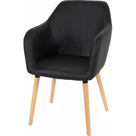 Serie Malmoe sedia sala da pranzo T381 legno massiccio, ecopelle nero