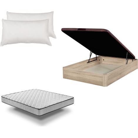 Pack Canapé de madera Cambrian + Colchón PRO Nature + Almohada Fibra - Envío y Montaje Incluidos - 190cm (1/4)