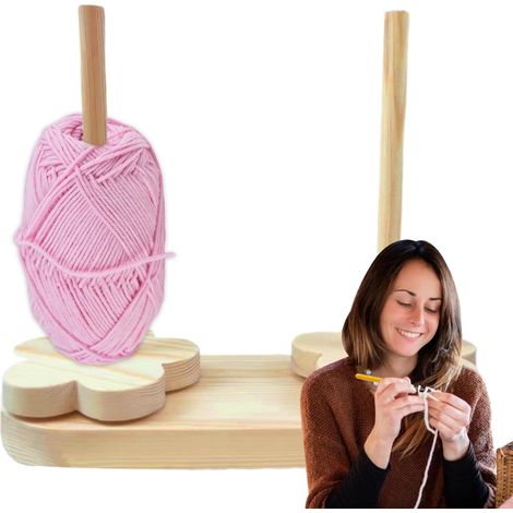 Support à Laine - Organisateur De Rangement en Bois Dévidoir,Support Portable pour Laine,pour Les Femmes Les Adultes Et Les Débutants pour Le Tricot Le Crochet Les Accessoires L Artisanat Et (1/5)