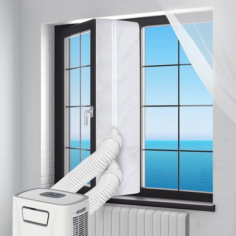Panno sigillante per condizionatori d'aria mobili, guarnizione per finestre da 500 cm, kit universale portatile impermeabile anti-zanzare per porte e finestre per condizionatori d'aria mobili, asciuga (1/5)