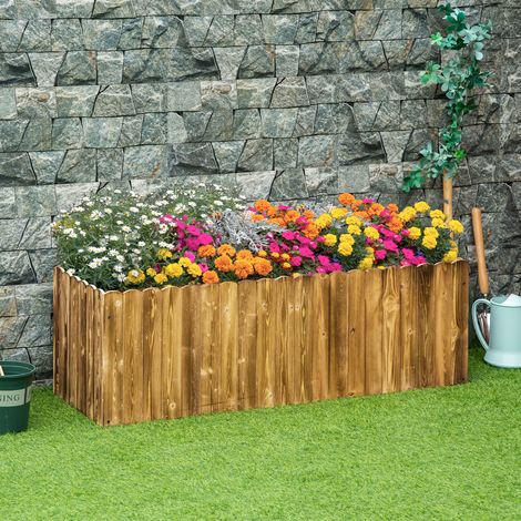Jardinière surélevée. jardin d'herbes aromatiques. potager. bac à fleurs. bac à plantes. bois de sapin. 120 x 40 x 40 cm