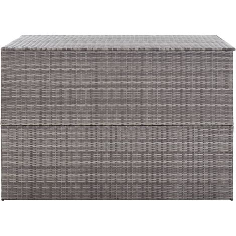 INLIFE Boîte de rangement de jardin Gris 150x100x100 cm Résine tressée (1/5)