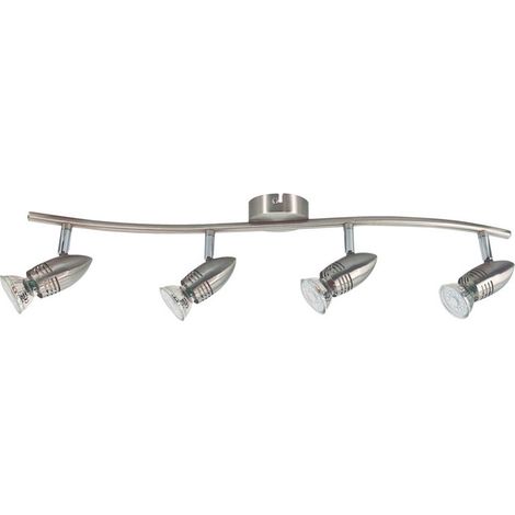 Spot de plafond quadruple linéaire Kegla Série GU10 Nickel
