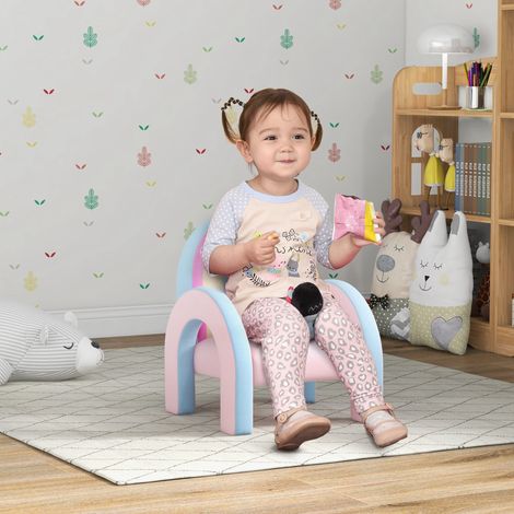 Poltrona per bambini a forma di arcobaleno, mini divano, sedia per bambini da 1,5 a 3 anni, 43x41x51 cm, rosa (1/5)