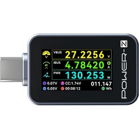 Power-Z C240 Testeur de puissance numérique portable USB-C, prend en charge jusquà 240 W et PD3.1 QC5.0, pour téléphones USB-C, ordinateurs portables, chargeurs et plus encore (1/5)