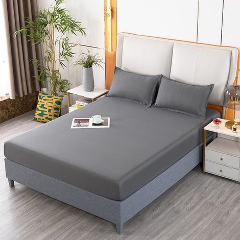 Drap-housse extensible - 200x220 cm - 27 cm de large - Polyester - Élastique tout autour - P (1/4)