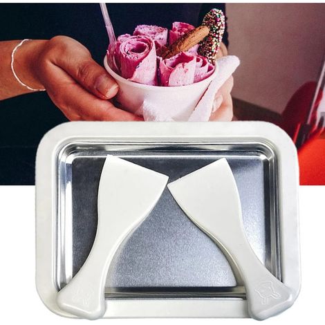 Vassoio Piastra Gelatiera In Acciaio Per Preparare Gelato Sorbetto Yogurt Con Raschiatori