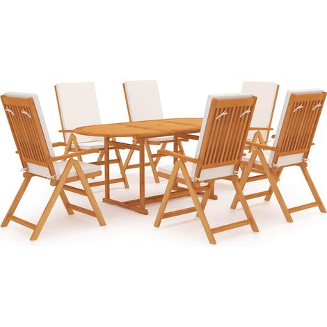 Maison Exclusive - Set da Pranzo da Giardino 7 pz con Cuscini in Legno di Teak (1/5)