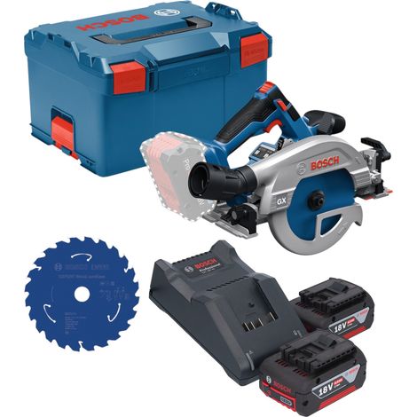 Scie circulaire sans fil Bosch GKS 18V-57-2 GX Professional 18 V 165 mm sans balais + 2 batteries 4,0 Ah + chargeur + L-Boxx (1/5)
