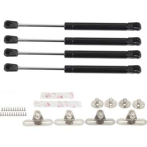 4 tiges de vérin à gaz avec amortisseurs silencieux 100N/22.5lb en acier pour caravane camping-car Noir (1/5)